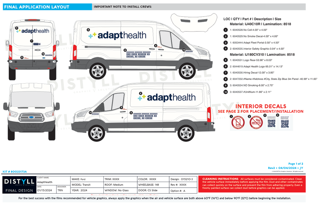 Adapt Health, Ford, Transit, MR, NG, 148WB, 2024, 3in Pers
