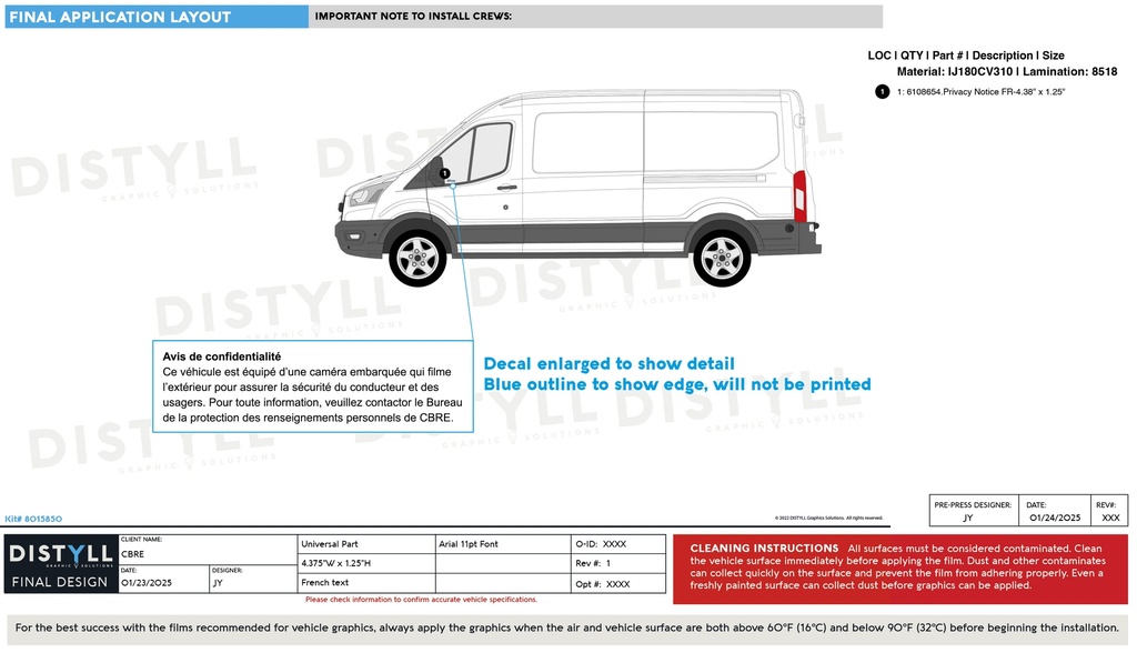 CBRE, Privacy Notice Decal, French