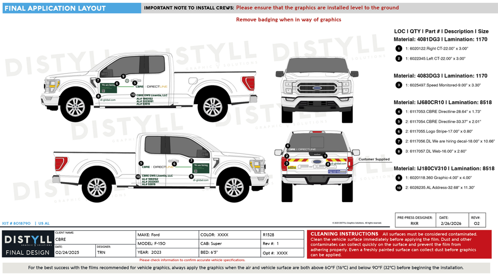 CBRE, Directline, 2023, Ford, F-150 F-250, Super Cab, 6ft5in Bed_R1528
