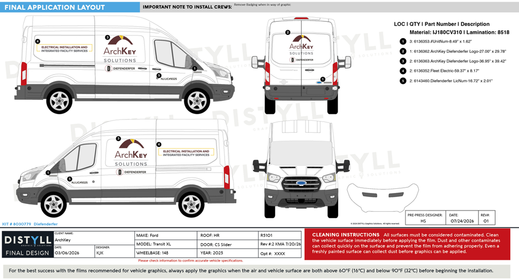 ArchKey, Ford, Transit XL, HR, 148, CS Slider, NG, 2026