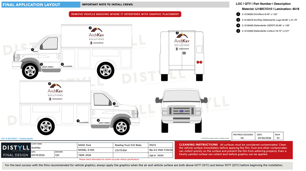 ArchKey, Ford, E-450, KUV Body, Reading, CSV75-DW, 2026