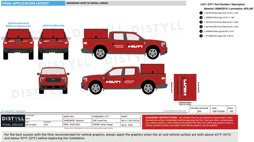 HILTI, CAN, Ford, Maverick, SuperCrew, 5_5ft Bed, 121_1WB, Adrian Topper, 2025-2027
