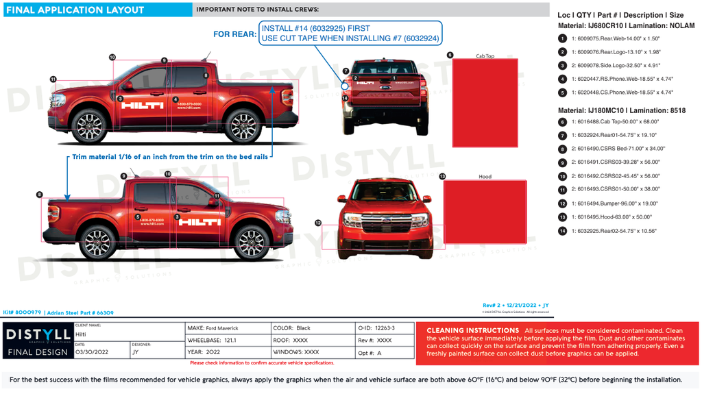 Hilti, Ford Maverick, 121_1 WB, Black, 2022-, Tiles and Spot