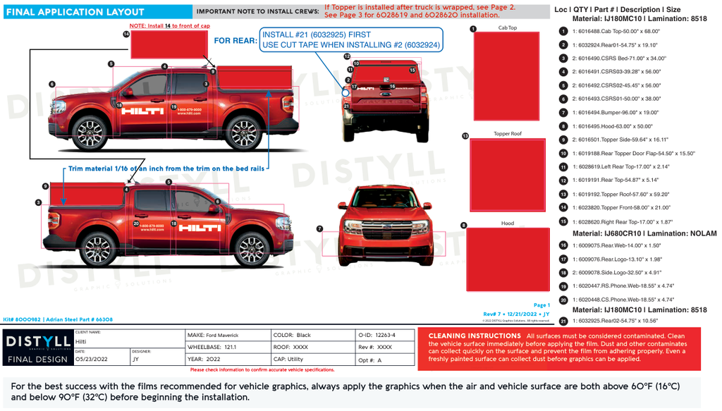 Hilti, Ford Maverick, 121_1 WB, Topper, Black, 2022, Tiles and Spot